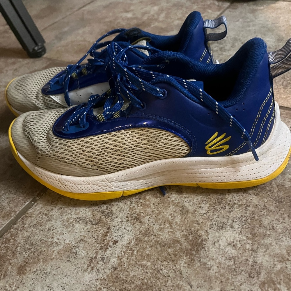 Under Armour Kids Blue and Yellow Sneakers